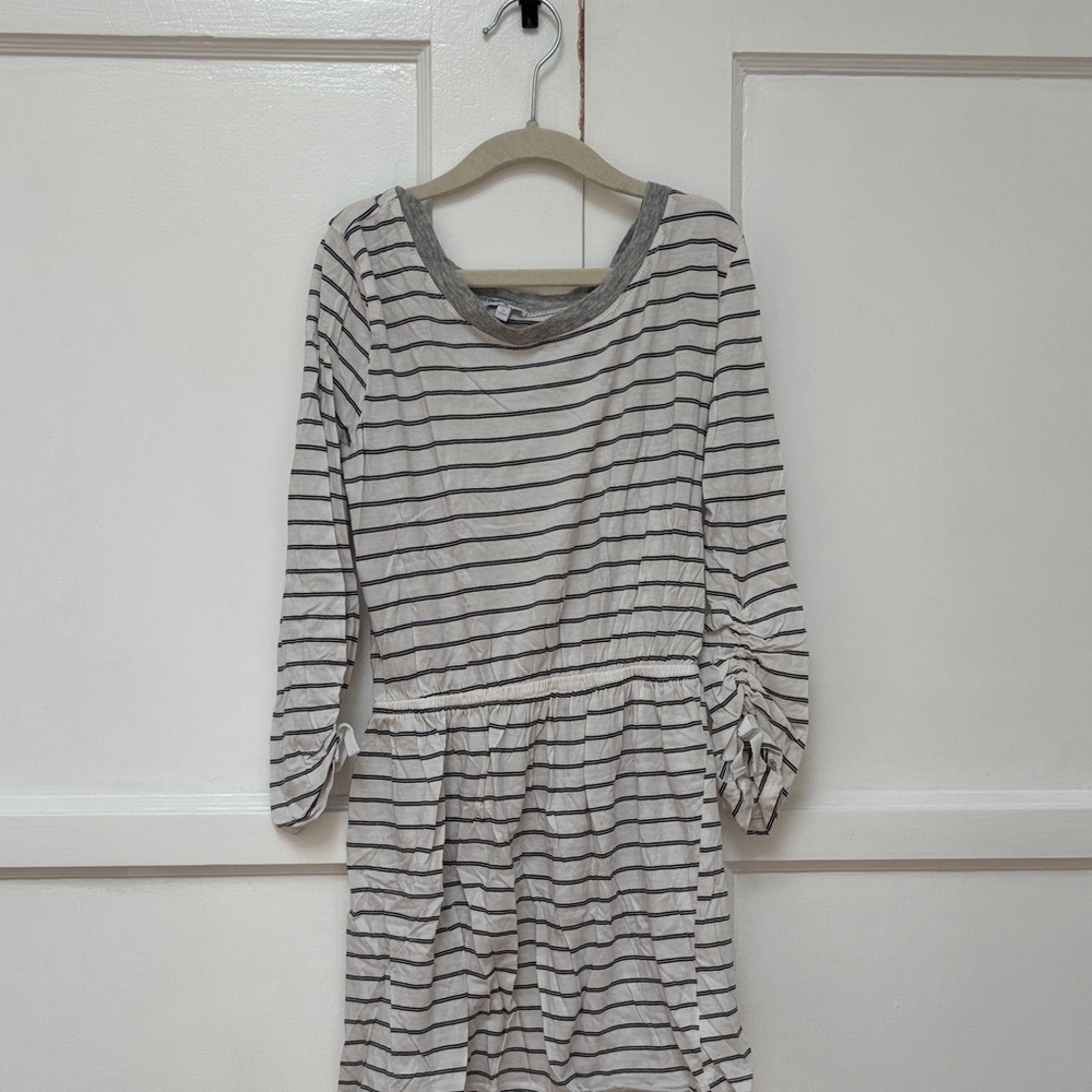 Splendid Kids Dress in Gray and White Stripes
